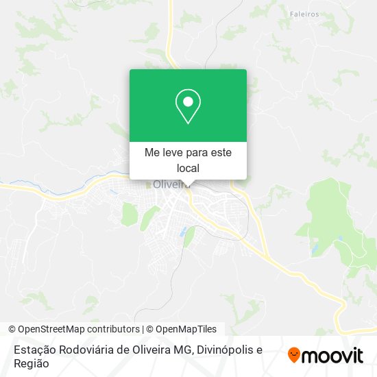 Estação Rodoviária de Oliveira MG mapa
