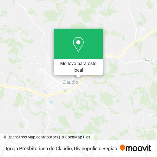 Igreja Presbiteriana de Cláudio mapa