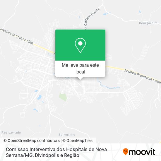 Comissao Interventiva dos Hospitais de Nova Serrana / MG mapa
