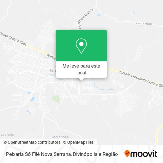 Peixaria Só Filé Nova Serrana mapa