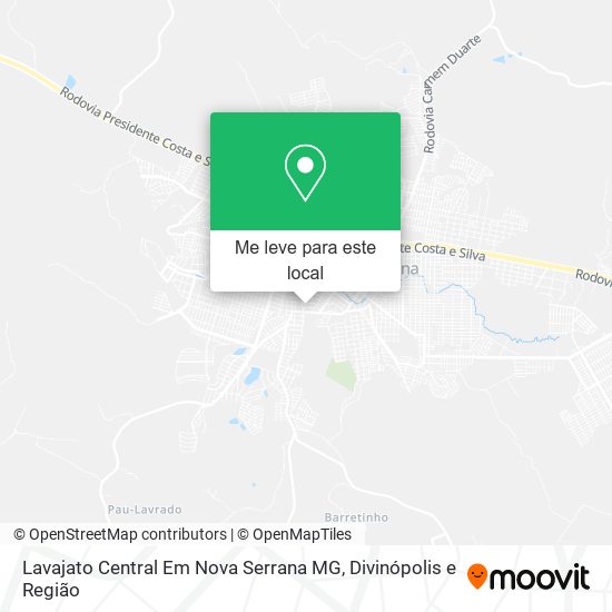 Lavajato Central Em Nova Serrana MG mapa