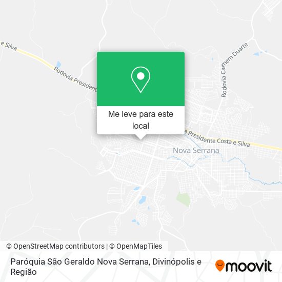 Paróquia São Geraldo Nova Serrana mapa