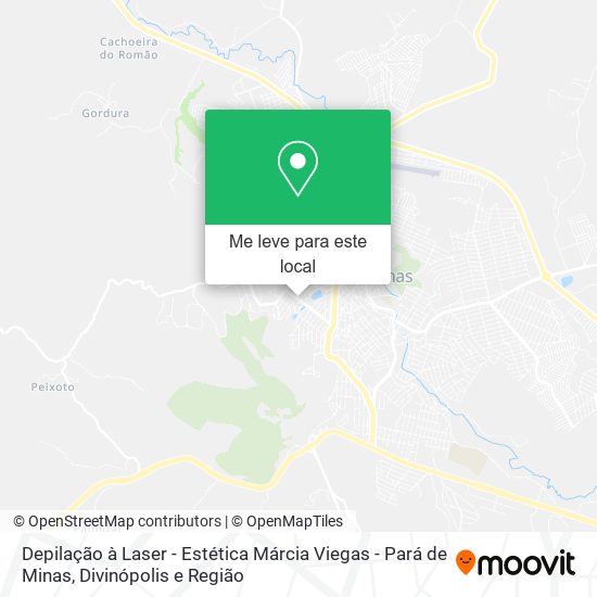 Depilação à Laser - Estética Márcia Viegas - Pará de Minas mapa