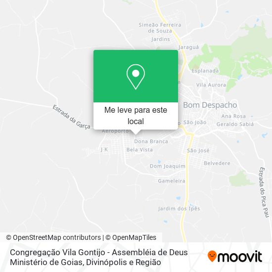 Congregação Vila Gontijo - Assembléia de Deus Ministério de Goias mapa