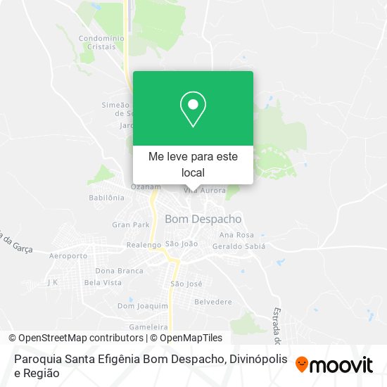 Paroquia Santa Efigênia Bom Despacho mapa