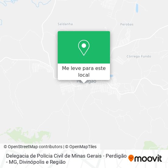 Delegacia de Polícia Civil de Minas Gerais - Perdigão - MG mapa