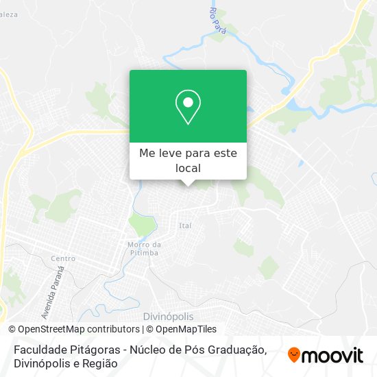 Faculdade Pitágoras - Núcleo de Pós Graduação mapa