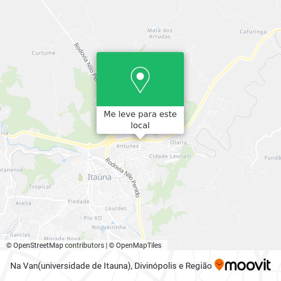 Na Van(universidade de Itauna) mapa