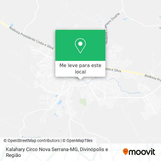 Kalahary Circo Nova Serrana-MG mapa