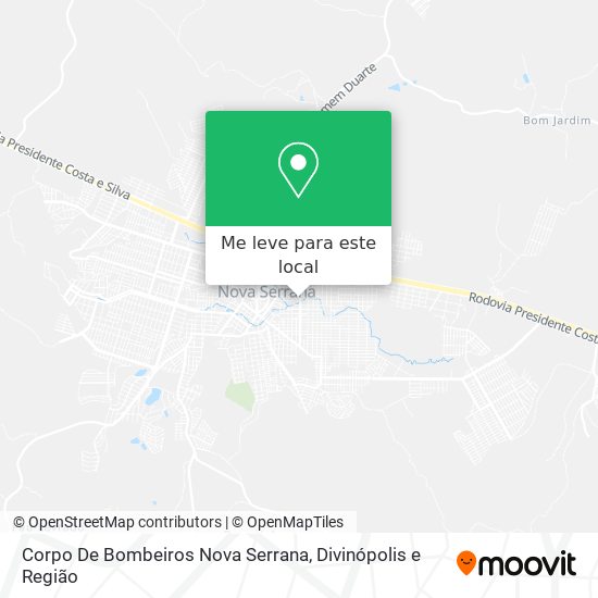 Corpo De Bombeiros Nova Serrana mapa