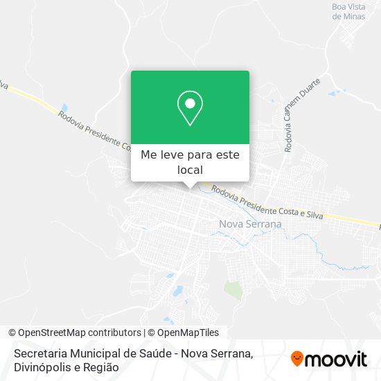 Secretaria Municipal de Saúde - Nova Serrana mapa