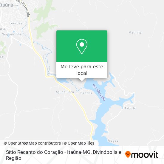 Sítio Recanto do Coração - Itaúna-MG mapa