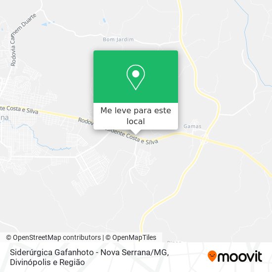 Siderúrgica Gafanhoto - Nova Serrana / MG mapa