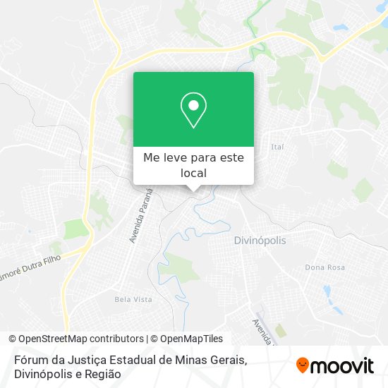 Fórum da Justiça Estadual de Minas Gerais mapa