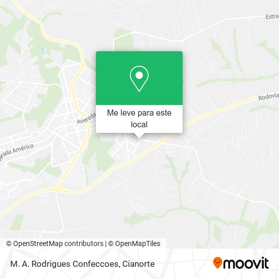 M. A. Rodrigues Confeccoes mapa