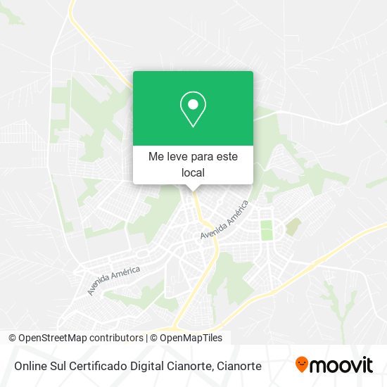 Online Sul Certificado Digital Cianorte mapa