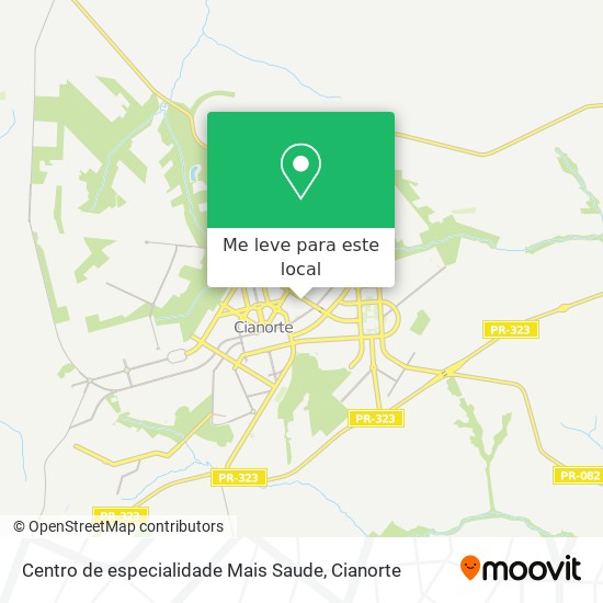 Centro de especialidade Mais Saude mapa