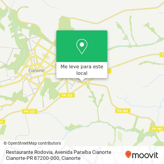 Restaurante Rodovia, Avenida Paraíba Cianorte Cianorte-PR 87200-000 mapa