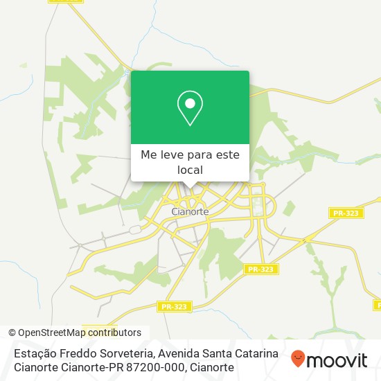 Estação Freddo Sorveteria, Avenida Santa Catarina Cianorte Cianorte-PR 87200-000 mapa