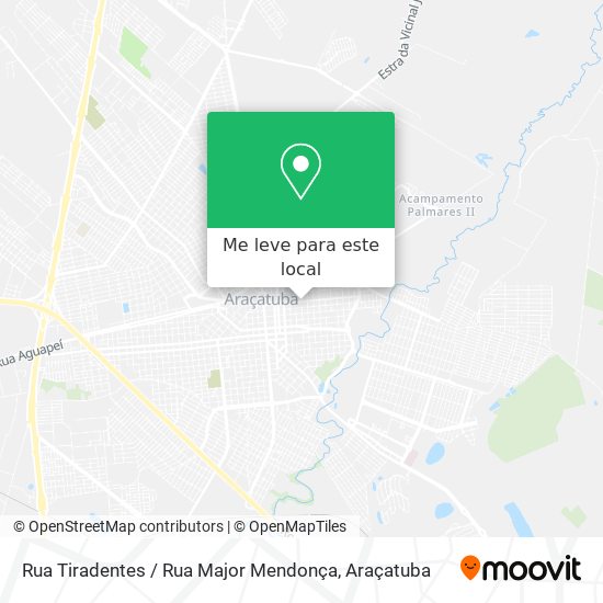 Rua Tiradentes / Rua Major Mendonça mapa