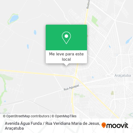 Avenida Água Funda / Rua Veridiana Maria de Jesus mapa