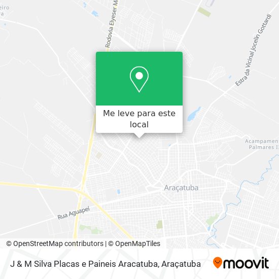 J & M Silva Placas e Paineis Aracatuba mapa