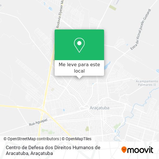 Centro de Defesa dos Direitos Humanos de Aracatuba mapa
