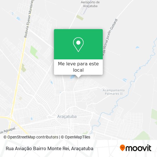 Rua Aviação Bairro Monte Rei mapa