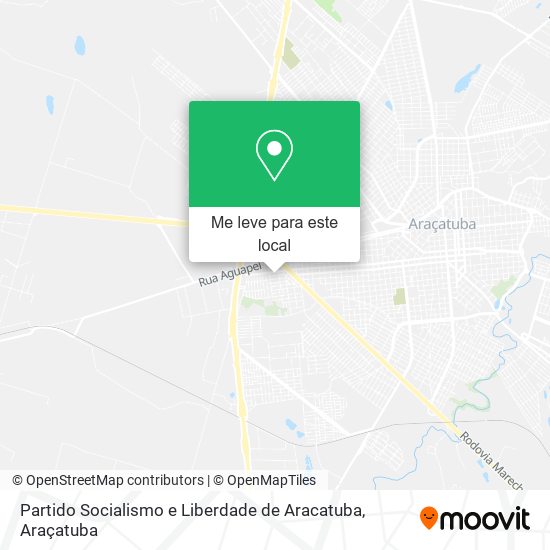 Partido Socialismo e Liberdade de Aracatuba mapa