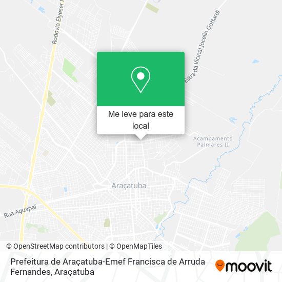 Prefeitura de Araçatuba-Emef Francisca de Arruda Fernandes mapa