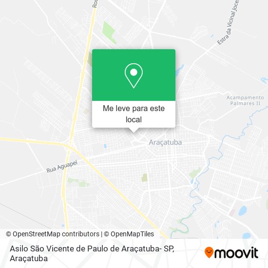Asilo São Vicente de Paulo de Araçatuba- SP mapa