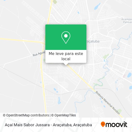 Açaí Mais Sabor Jussara - Araçatuba mapa