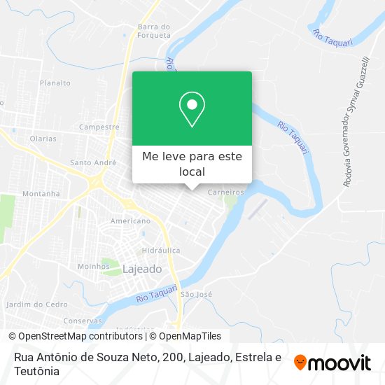 Rua Antônio de Souza Neto, 200 mapa