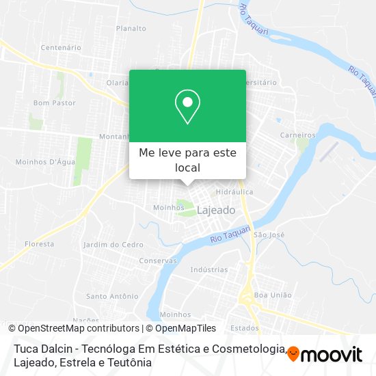 Tuca Dalcin - Tecnóloga Em Estética e Cosmetologia mapa