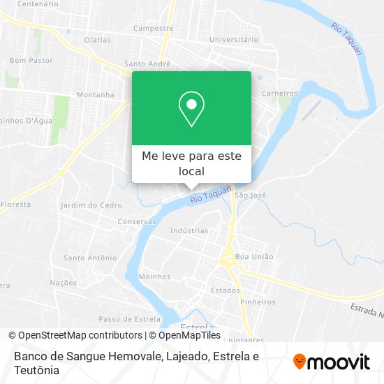 Banco de Sangue Hemovale mapa