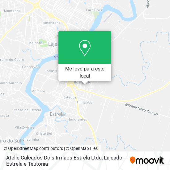 Atelie Calcados Dois Irmaos Estrela Ltda mapa