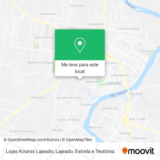 Lojas Kouros Lajeado mapa