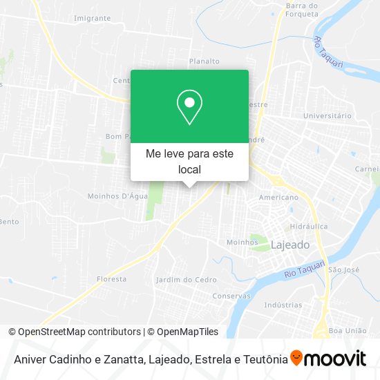 Aniver Cadinho e Zanatta mapa