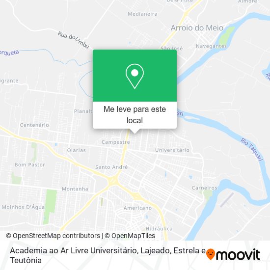 Academia ao Ar Livre Universitário mapa