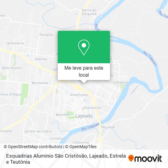 Esquadrias Alumínio São Cristóvão mapa