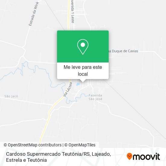 Cardoso Supermercado Teutônia / RS mapa