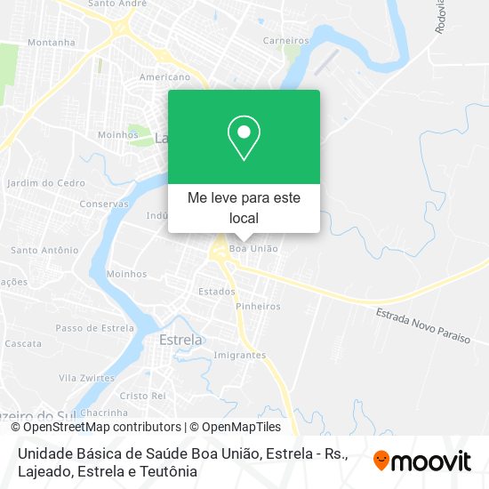 Unidade Básica de Saúde Boa União, Estrela - Rs. mapa