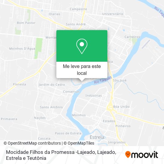 Mocidade Filhos da Promessa -Lajeado mapa