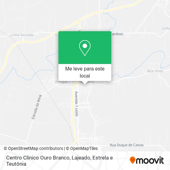 Centro Clínico Ouro Branco mapa