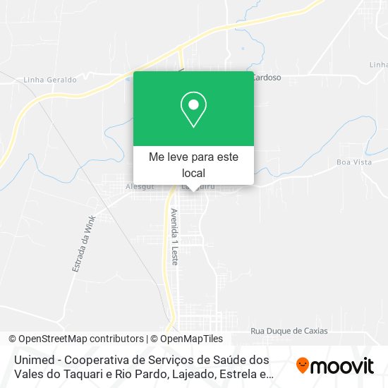 Unimed - Cooperativa de Serviços de Saúde dos Vales do Taquari e Rio Pardo mapa