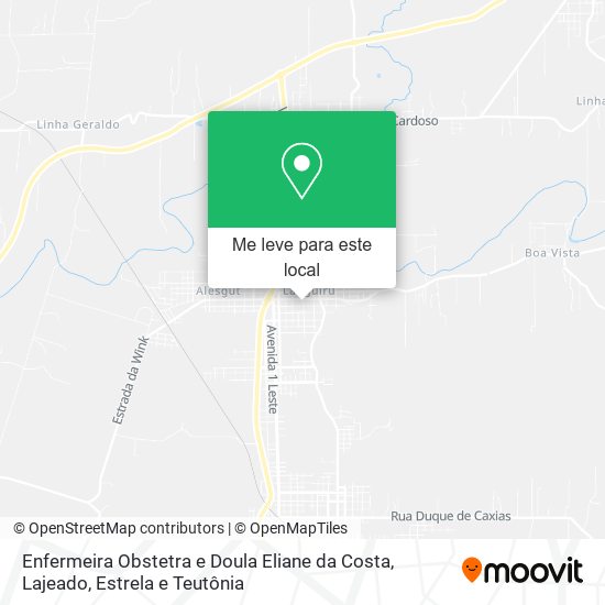 Enfermeira Obstetra e Doula Eliane da Costa mapa