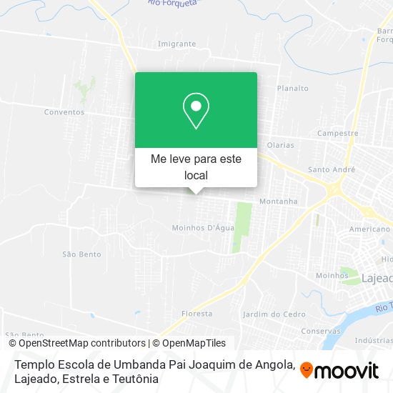 Templo Escola de Umbanda Pai Joaquim de Angola mapa