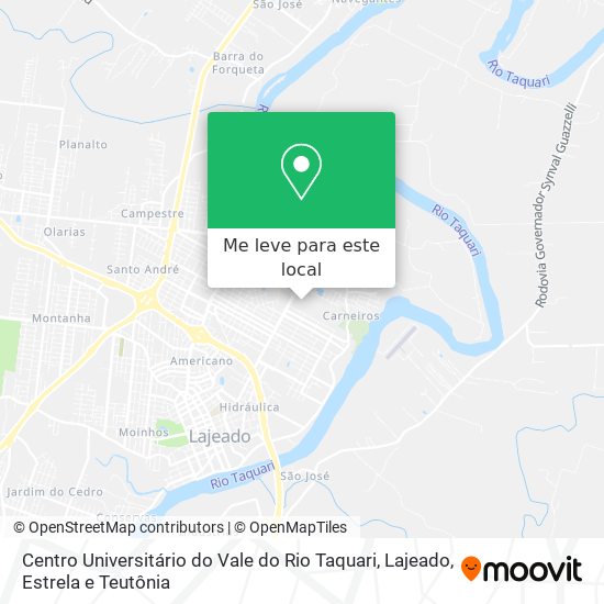 Centro Universitário do Vale do Rio Taquari mapa