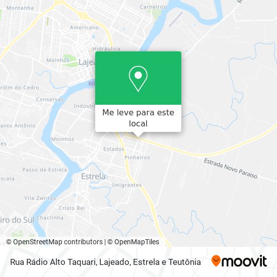 Rua Rádio Alto Taquari mapa