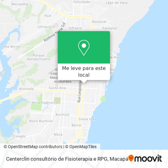 Centerclin consultório de Fisioterapia e RPG mapa